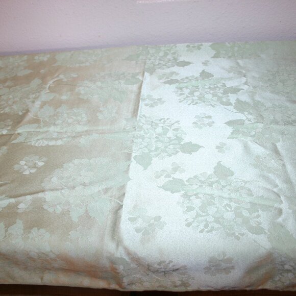 Pale Green Jacquard Floral Embossed 52” x 70” Table Cloth B-239 - Picture 5 of 5